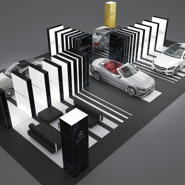 MERCEDES launch events & showroom kits, event design&styling referencia