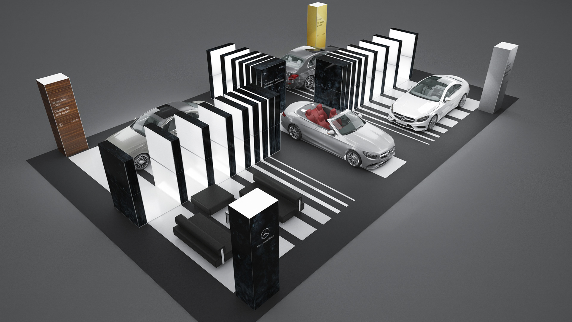 MERCEDES launch events & showroom kits, event design&styling referencia
